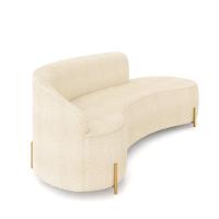 Sofá 4 Lugares Orgânico 220cm Pé Dourado Morgan Bouclê Bege D03 - D'rossi - 6