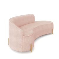 Sofá 4 Lugares Orgânico 220cm Pé Dourado Morgan Bouclê Rosê D03 - D'rossi - 6