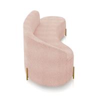 Sofá 4 Lugares Orgânico 220cm Pé Dourado Morgan Bouclê Rosê D03 - D'rossi - 7