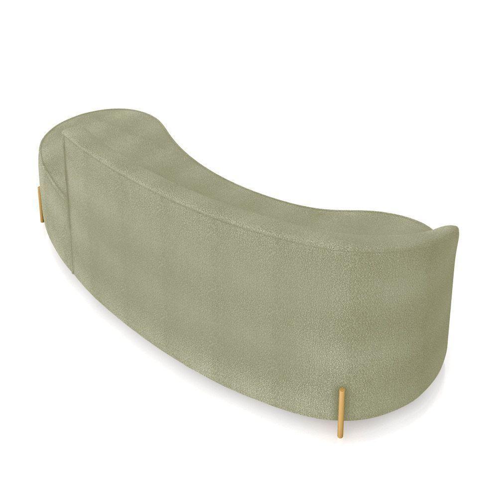 Sofá 4 Lugares Orgânico 220cm Pé Dourado Morgan Bouclê Pistache D03 - D'rossi - 8