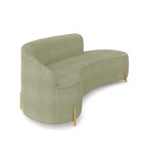 Sofá 4 Lugares Orgânico 220cm Pé Dourado Morgan Bouclê Pistache D03 - D'rossi - 6