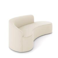 Sofá 4 Lugares Orgânico 220cm Morgan E Poltrona Lua Veludo Bege D03 - D'rossi - 7