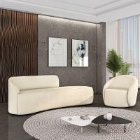 Sofá 4 Lugares Orgânico 220cm Morgan E Poltrona Lua Linho Bege D03 - D'rossi - 2