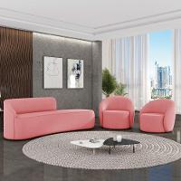 Sofá 4 Lugares Orgânico 220cm Morgan E 2 Poltronas Lua Suede Rosê D03 - D'rossi - 2