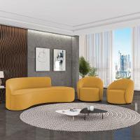 Sofá 4 Lugares Orgânico 220cm Morgan E 2 Poltronas Lua Veludo Mostarda D03 - D'rossi - 2
