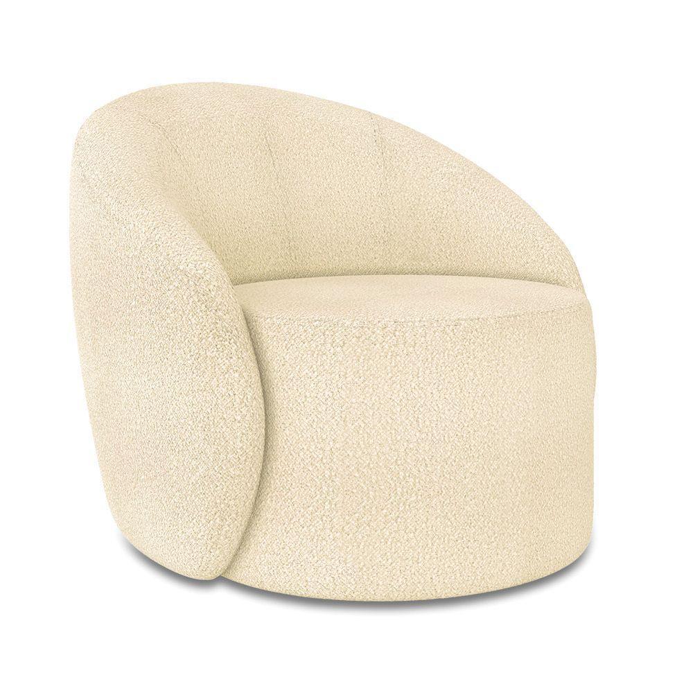 Sofá 4 Lugares Orgânico 220cm Morgan E Poltrona Lua Bouclê Bege D03 - D'rossi - 8