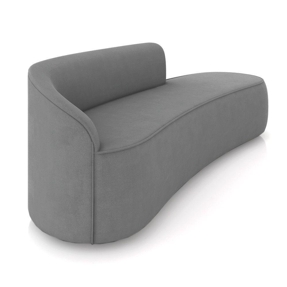 Sofá 4 Lugares Orgânico 220 Cm Morgan Suede Grafite D03 - D'rossi - 6