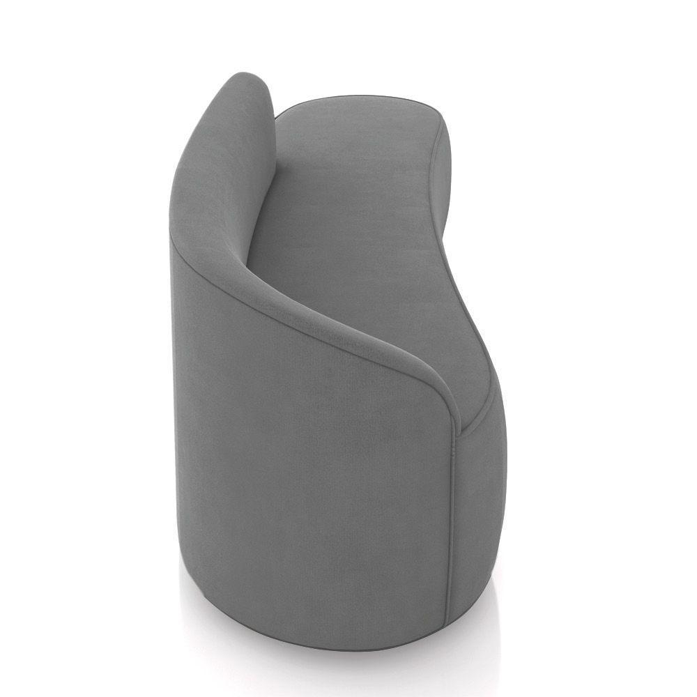 Sofá 4 Lugares Orgânico 220 Cm Morgan Suede Grafite D03 - D'rossi - 7