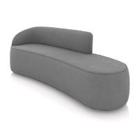 Sofá 4 Lugares Orgânico 220 Cm Morgan Suede Grafite D03 - D'rossi - 1