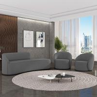 Sofá 4 Lugares Orgânico 220cm Morgan E 2 Poltronas Lua Suede Grafite D03 - D'rossi - 2