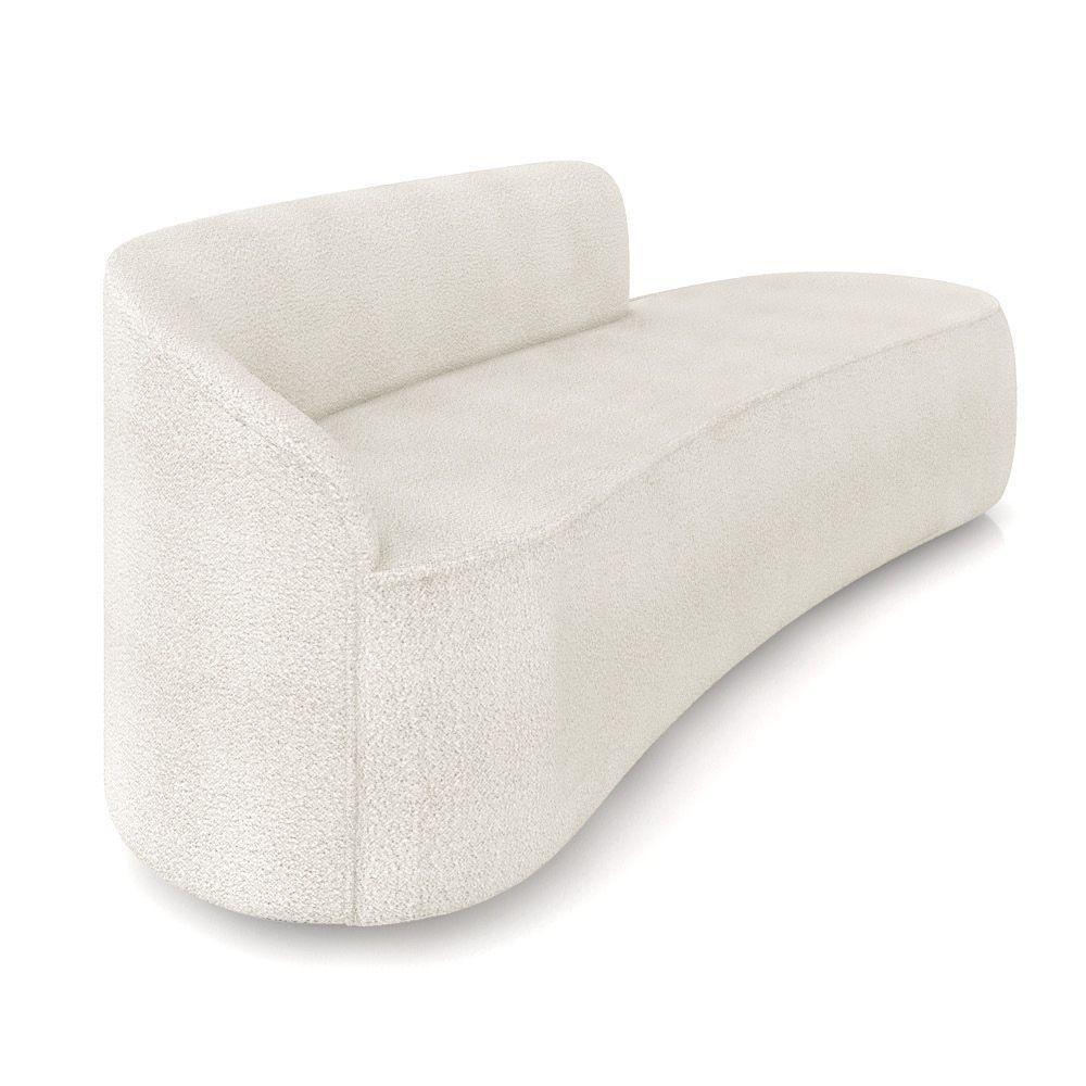 Sofá 4 Lugares Orgânico 220cm Morgan E 2 Poltronas Lua Bouclê Off White D03 - D'rossi - 7