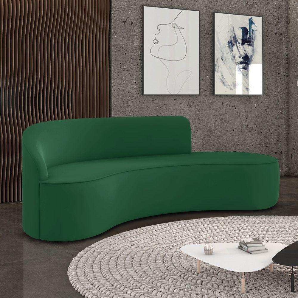 Sofá 4 Lugares Orgânico 220 Cm Morgan Veludo Verde D03 - D'rossi - 2