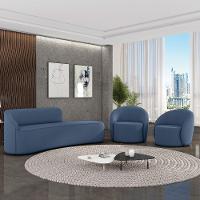 Sofá 4 Lugares Orgânico 220cm Morgan E 2 Poltronas Lua Suede Azul M D03 - D'rossi - 2