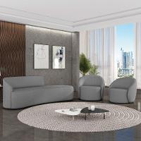 Sofá 4 Lugares Orgânico 220cm Morgan E 2 Poltronas Lua Linho Grafite D03 - D'rossi - 2