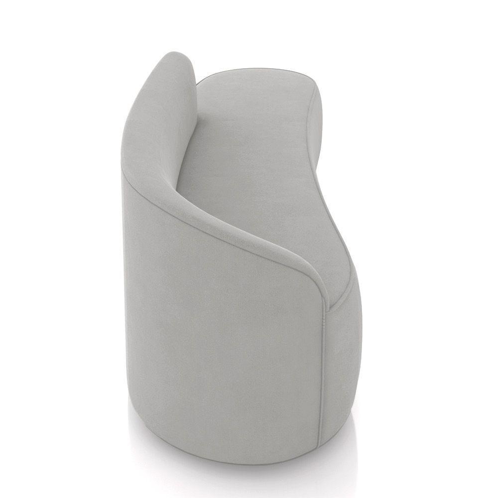 Sofá 4 Lugares Orgânico 220 Cm Morgan Suede Cinza D03 - D'rossi - 7