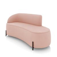 Sofá 3 Lugares Orgânico 180cm Pé Ferro Preto Morgan Veludo Rosê D03 - D'rossi - 1