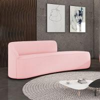 Sofá 4 Lugares Orgânico 220 Cm Morgan Suede Rosa Bebê D03 - D'rossi - 2