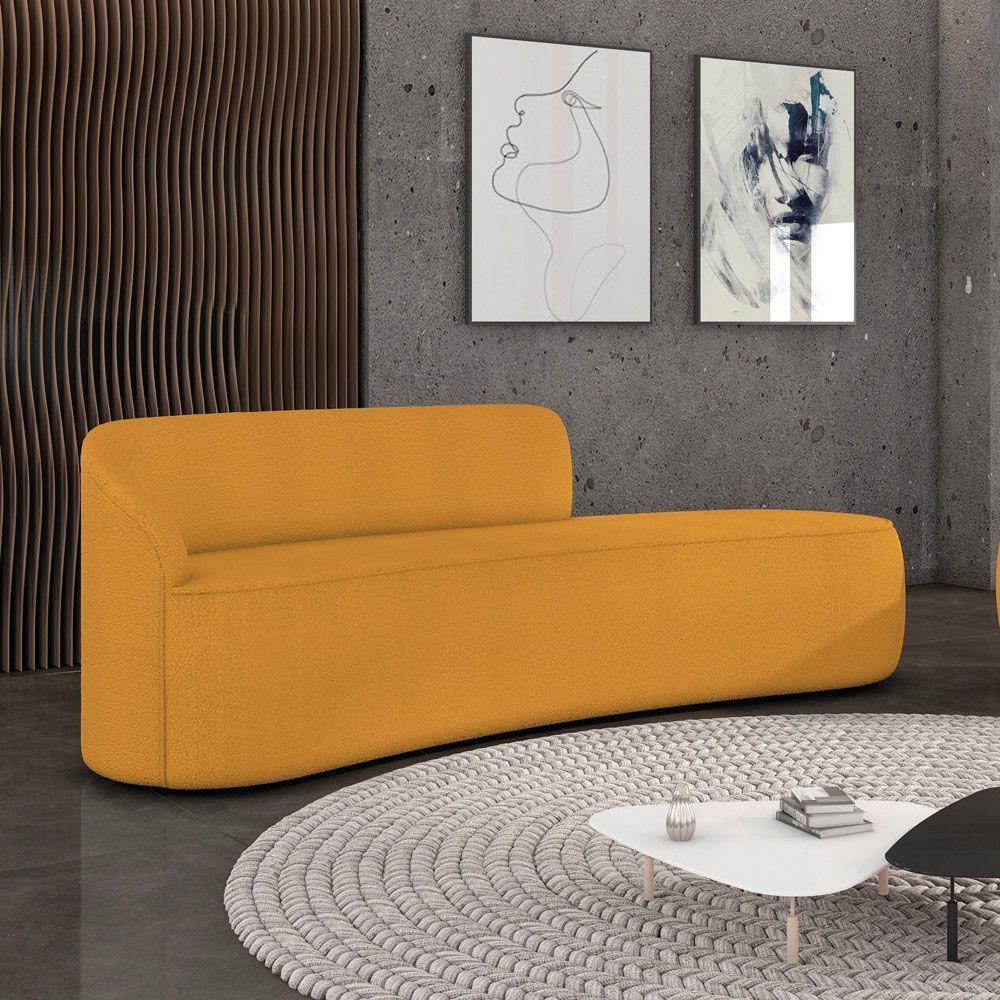 Sofá 4 Lugares Orgânico 220 Cm Morgan Bouclê Mostarda D03 - D'rossi - 2