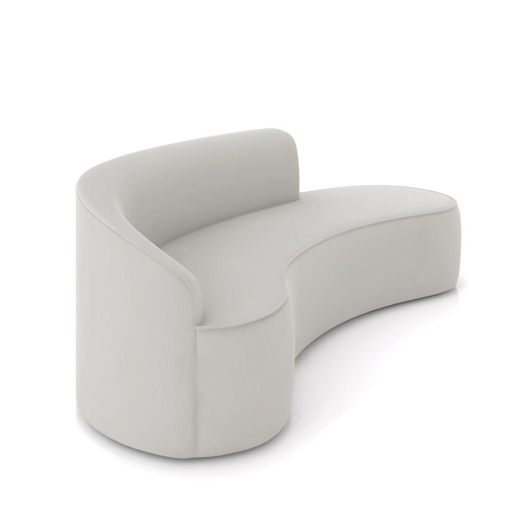 Sofá 4 Lugares Orgânico 220cm Morgan E 2 Poltronas Lua Veludo Cinza D03 - D'rossi - 7