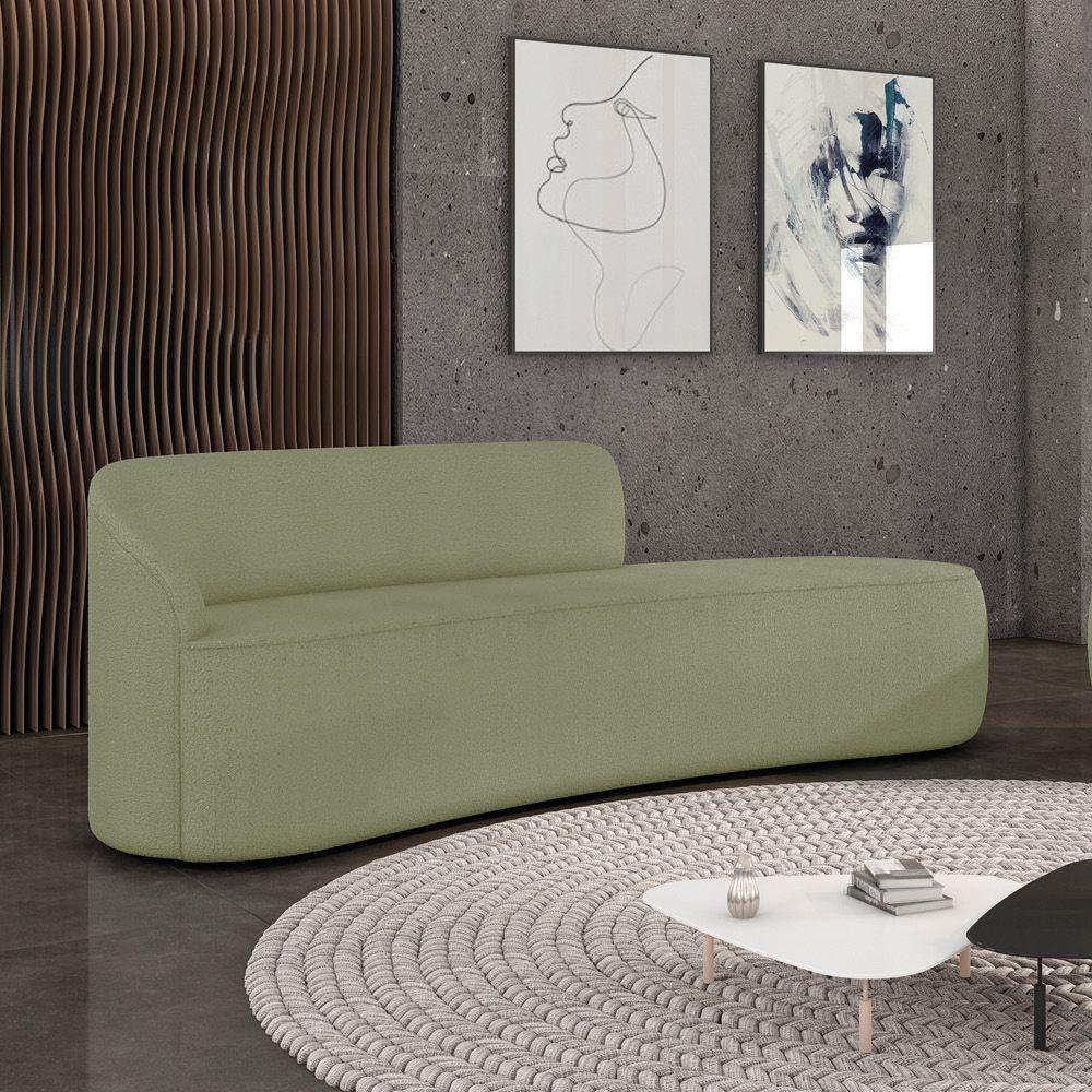 Sofá 4 Lugares Orgânico 220 Cm Morgan Bouclê Pistache D03 - D'rossi - 2