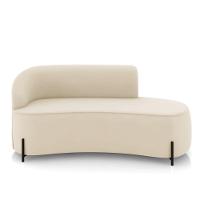 Sofá 3 Lugares Orgânico 180cm Pé Ferro Preto Morgan Veludo Bege D03 - D'rossi - 5