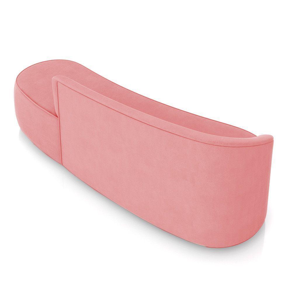 Sofá 4 Lugares Orgânico 220 Cm Morgan Suede Rosê D03 - D'rossi - 8