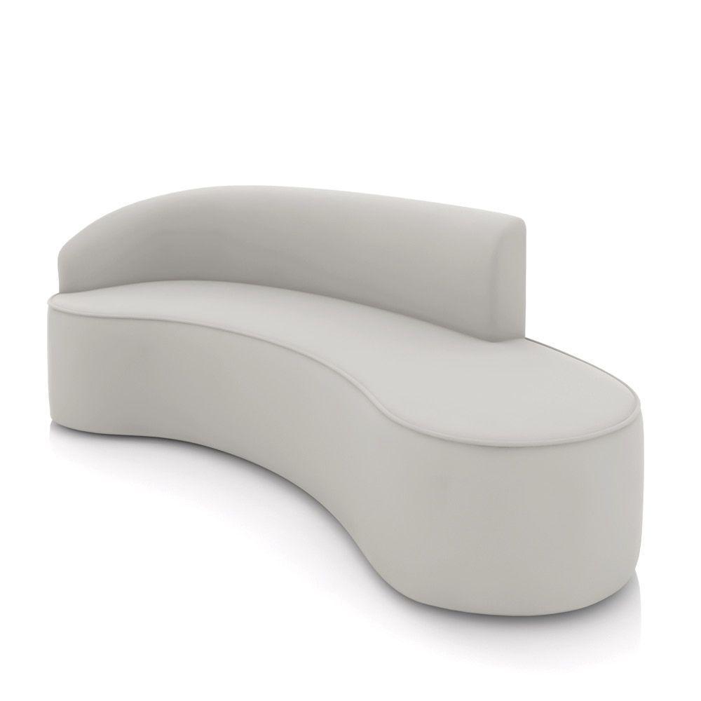 Sofá 4 Lugares Orgânico 220 Cm Morgan Veludo Cinza D03 - D'rossi - 1