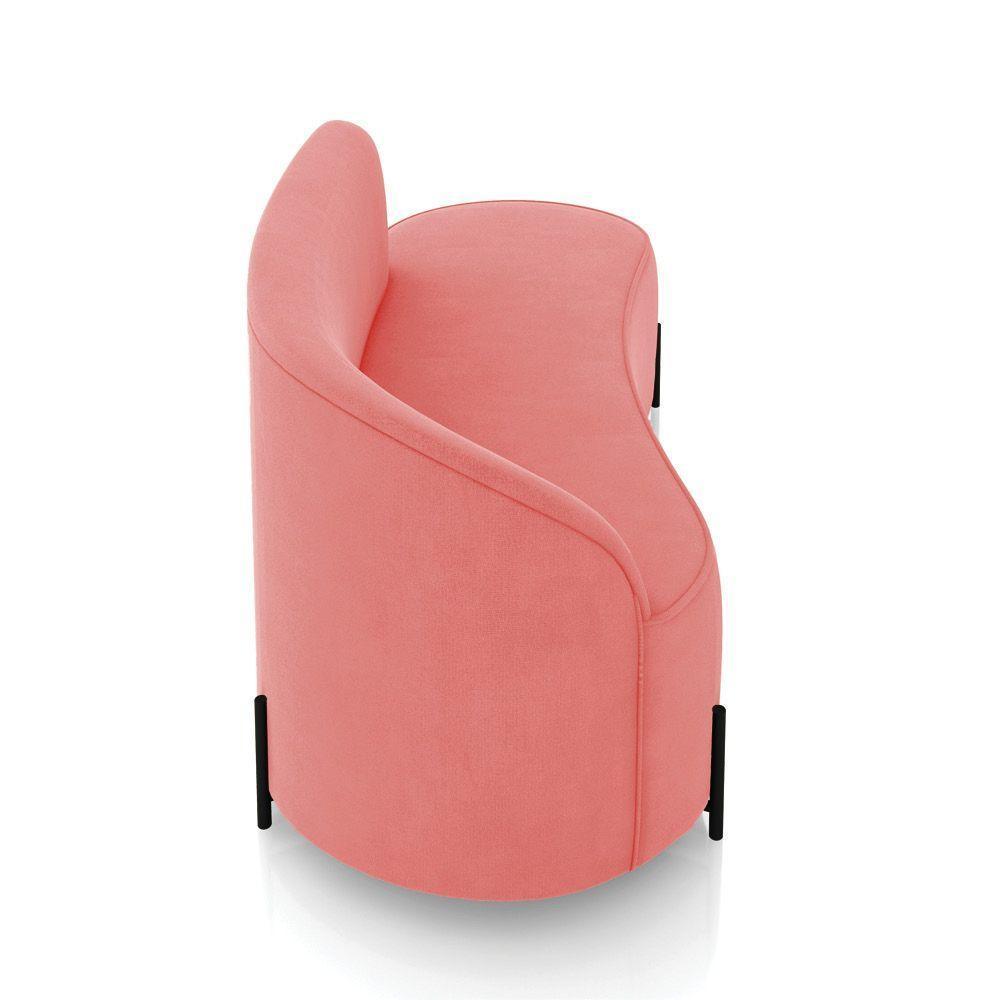 Sofá 3 Lugares Orgânico 180cm Pé Ferro Preto Morgan Suede Rosê D03 - D'rossi - 7