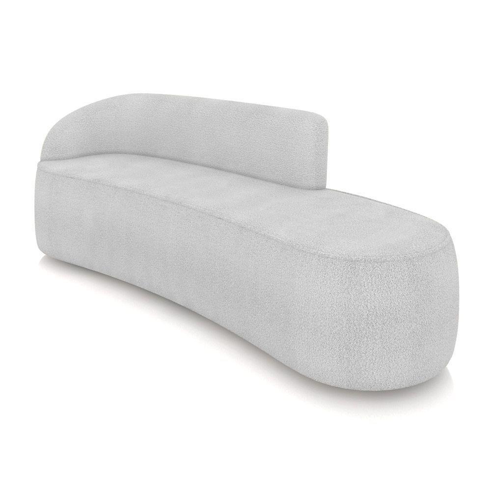 Sofá 4 Lugares Orgânico 220 Cm Morgan Bouclê Cinza D03 - D'rossi - 1