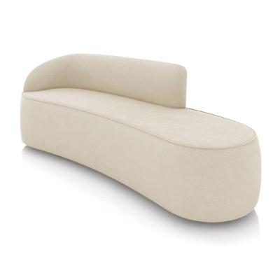 Sofá 4 Lugares Orgânico 220 Cm Morgan Suede Bege D03 - D'rossi