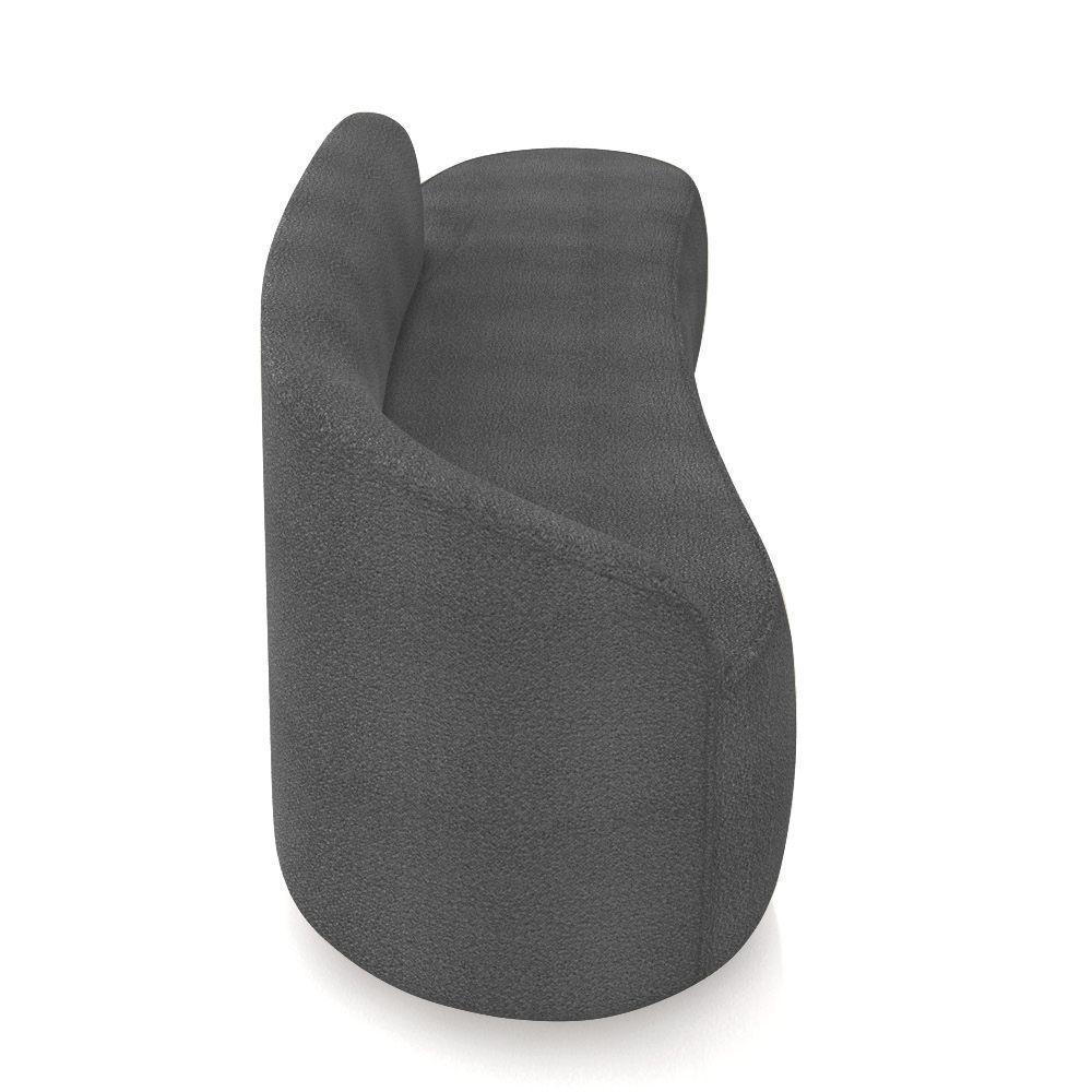 Sofá 4 Lugares Orgânico 220 Cm Morgan Bouclê Grafite D03 - D'rossi - 7