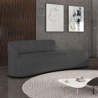 Sofá 4 Lugares Orgânico 220 Cm Morgan Bouclê Grafite D03 - D'rossi - 2