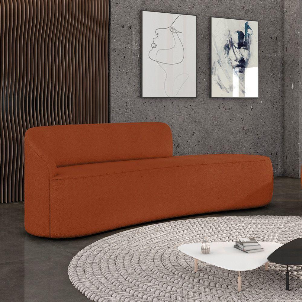 Sofá 4 Lugares Orgânico 220 Cm Morgan Bouclê Terracota D03 - D'rossi - 2