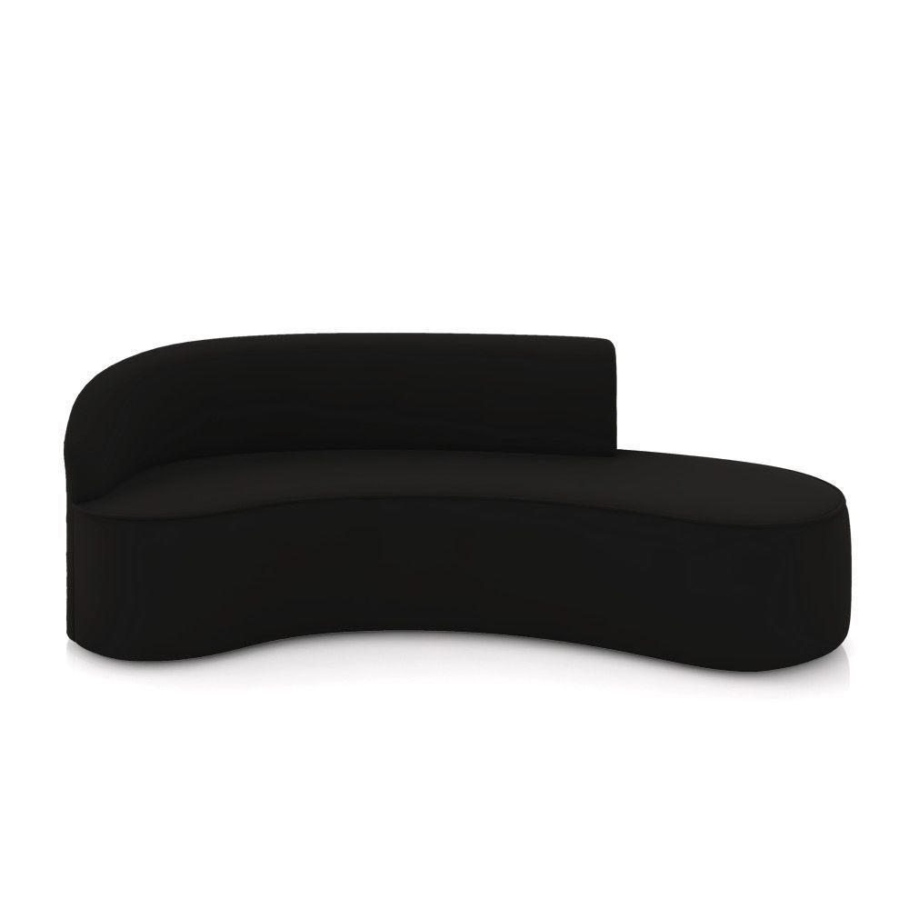 Sofá 4 Lugares Orgânico 220 Cm Morgan Veludo Preto D03 - D'rossi - 5