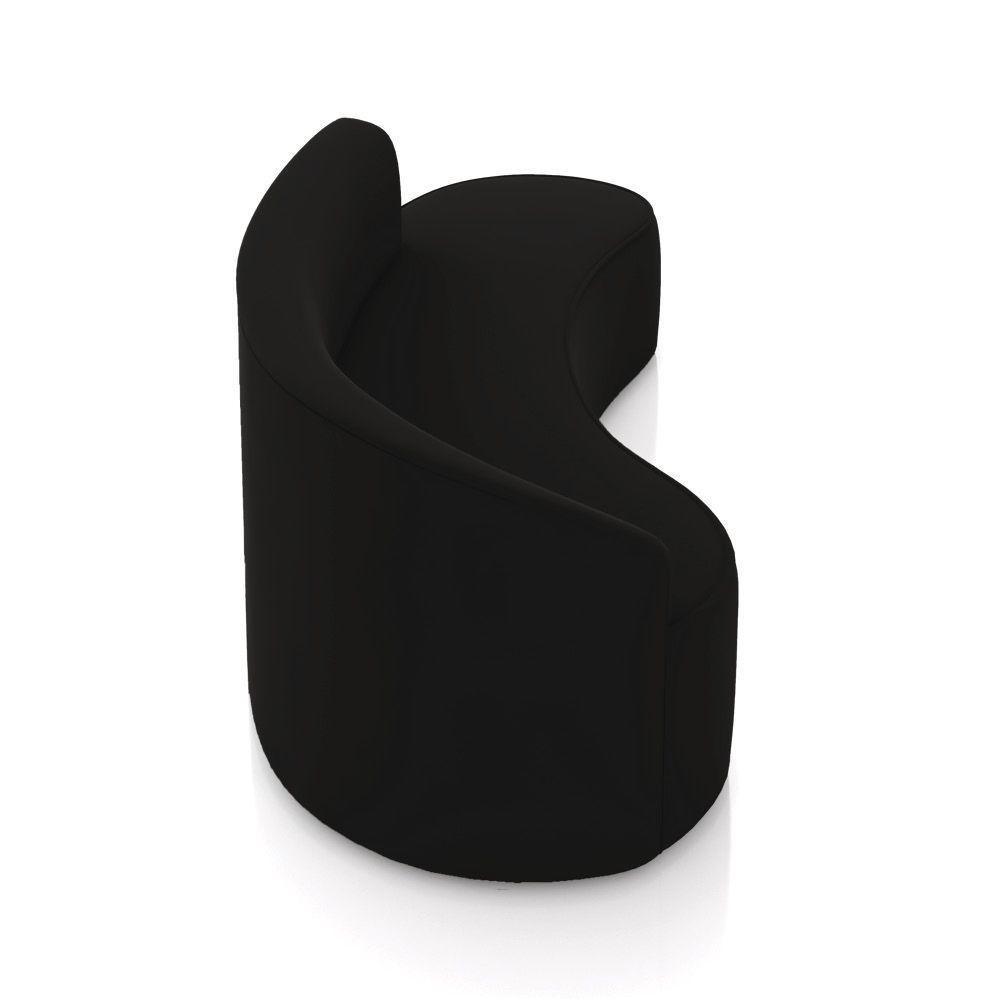 Sofá 4 Lugares Orgânico 220 Cm Morgan Veludo Preto D03 - D'rossi - 6