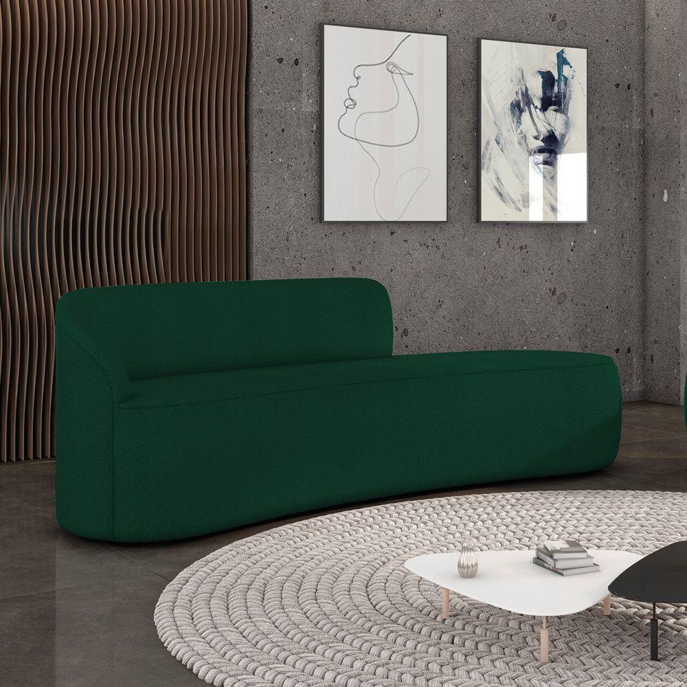 Sofá 4 Lugares Orgânico 220 Cm Morgan Bouclê Verde D03 - D'rossi - 2