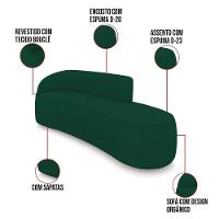 Sofá 4 Lugares Orgânico 220 Cm Morgan Bouclê Verde D03 - D'rossi - 3