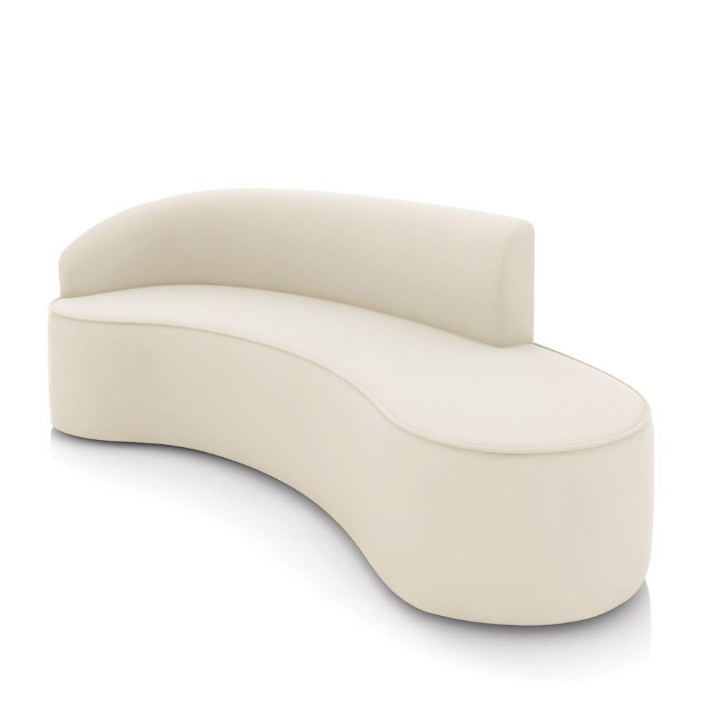 Sofá 4 Lugares Orgânico 220 Cm Morgan Veludo Bege D03 - D'rossi - 1