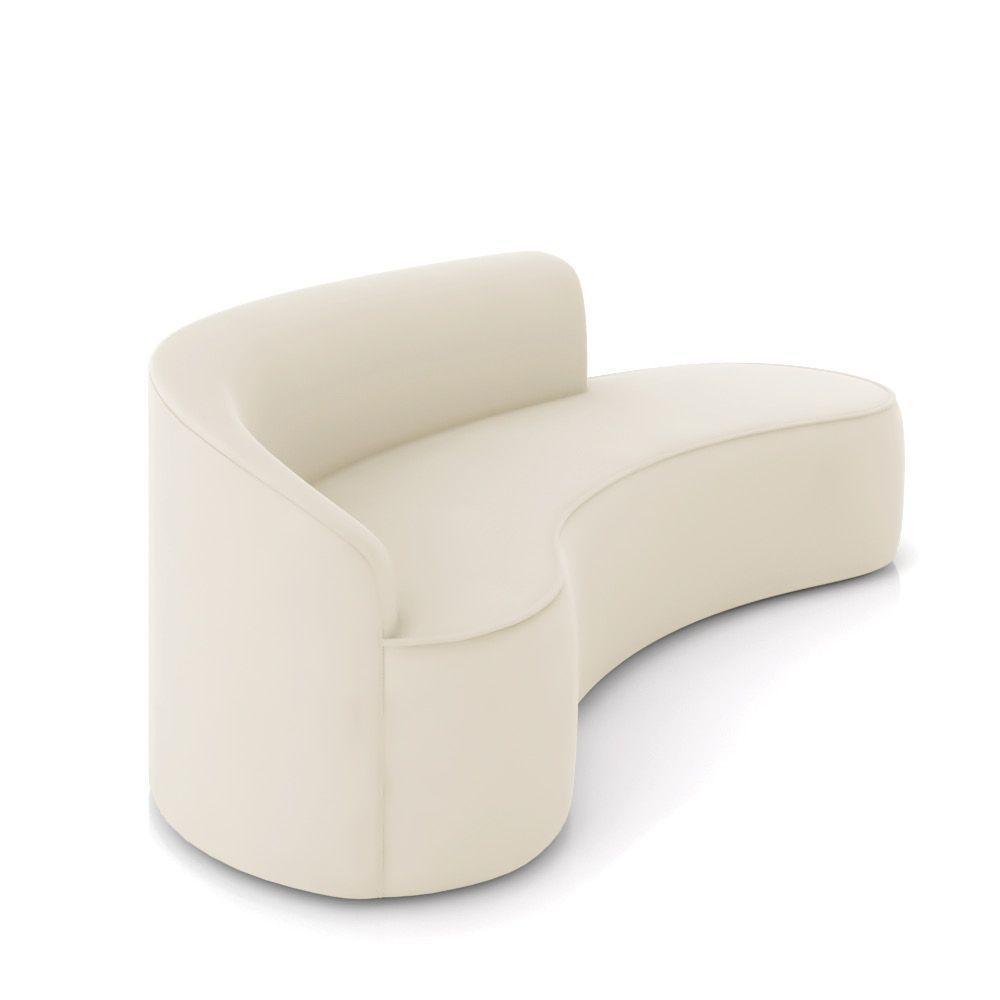 Sofá 4 Lugares Orgânico 220 Cm Morgan Veludo Bege D03 - D'rossi - 6