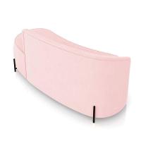 Sofá 3 Lugares Orgânico 180cm Pé Ferro Preto Morgan Suede Rosa Bebê D03 - D'rossi - 8
