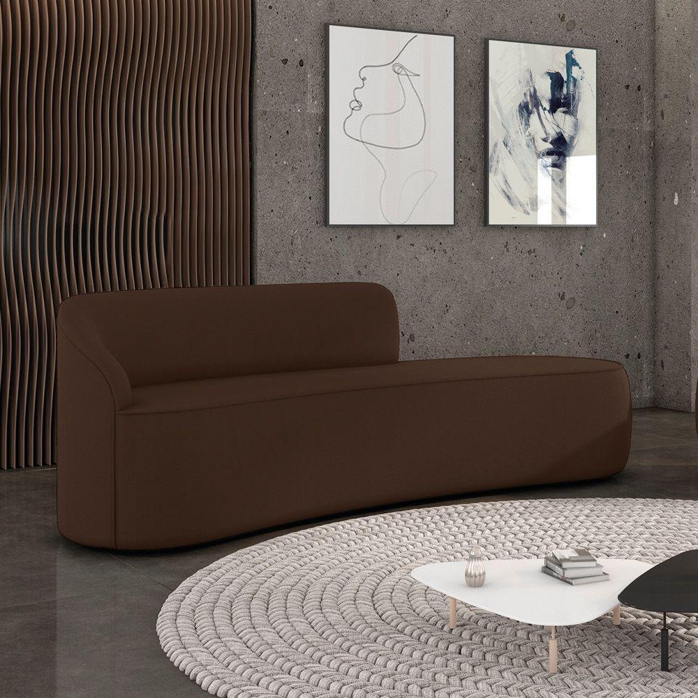 Sofá 4 Lugares Orgânico 220 Cm Morgan Suede Marrom D03 - D'rossi - 2