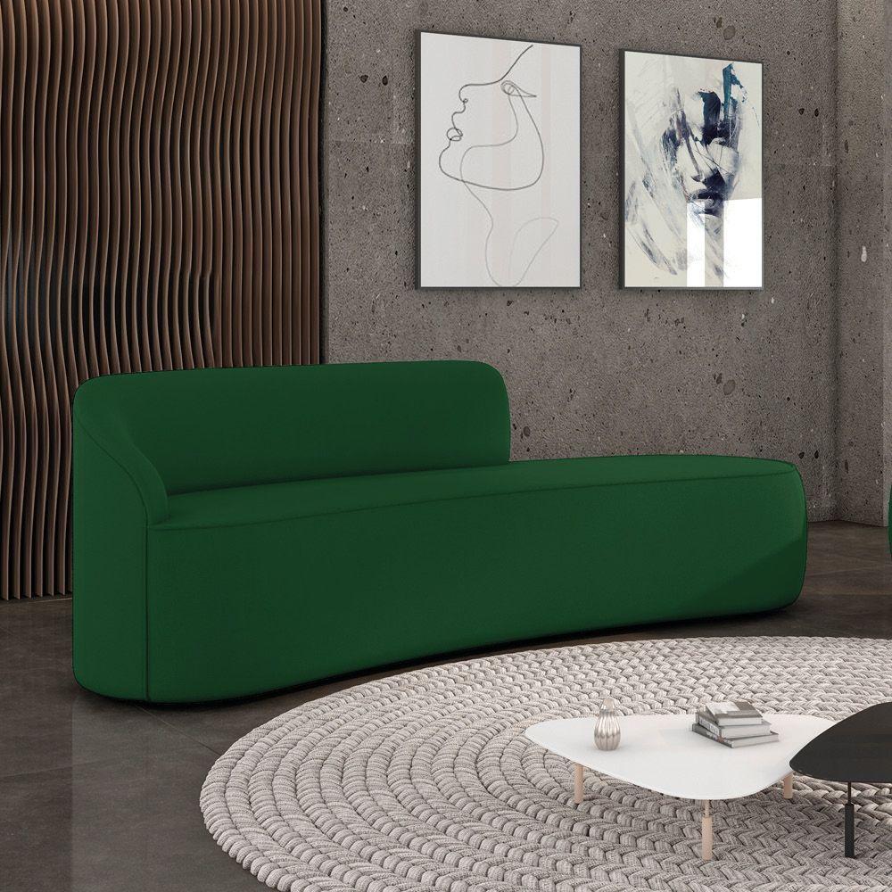 Sofá 4 Lugares Orgânico 220 Cm Morgan Suede Verde D03 - D'rossi - 2