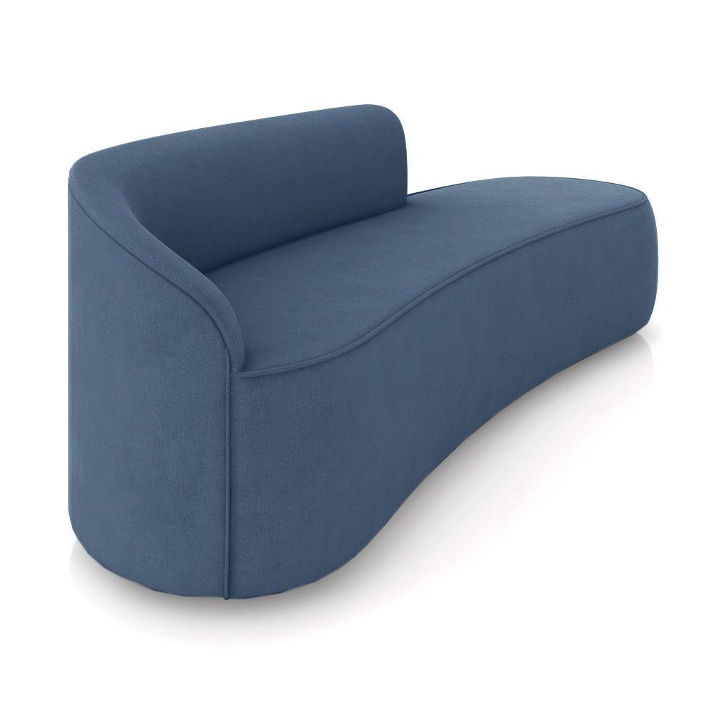 Sofá 4 Lugares Orgânico 220 Cm Morgan Suede Azul Marinho D03 - D'rossi - 6