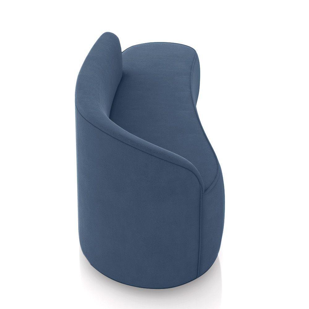 Sofá 4 Lugares Orgânico 220 Cm Morgan Suede Azul Marinho D03 - D'rossi - 7