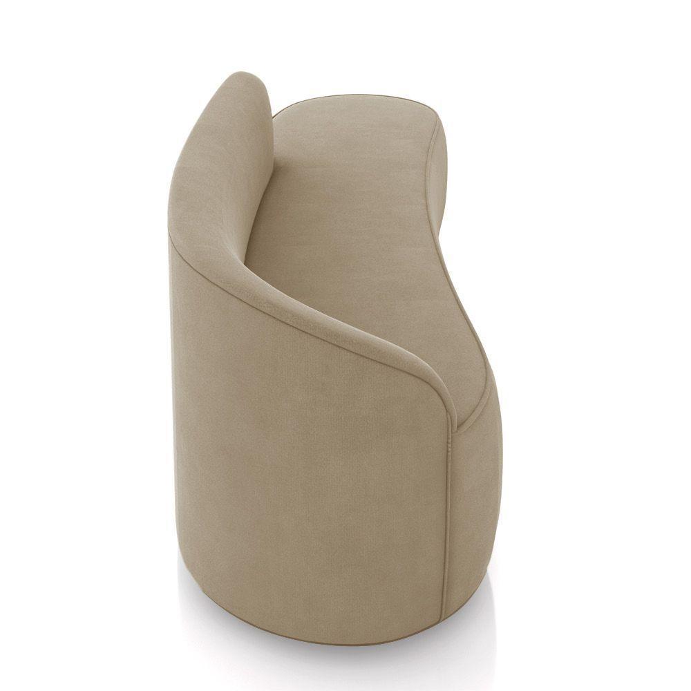 Sofá 4 Lugares Orgânico 220 Cm Morgan Suede Marrom Rato D03 - D'rossi - 7