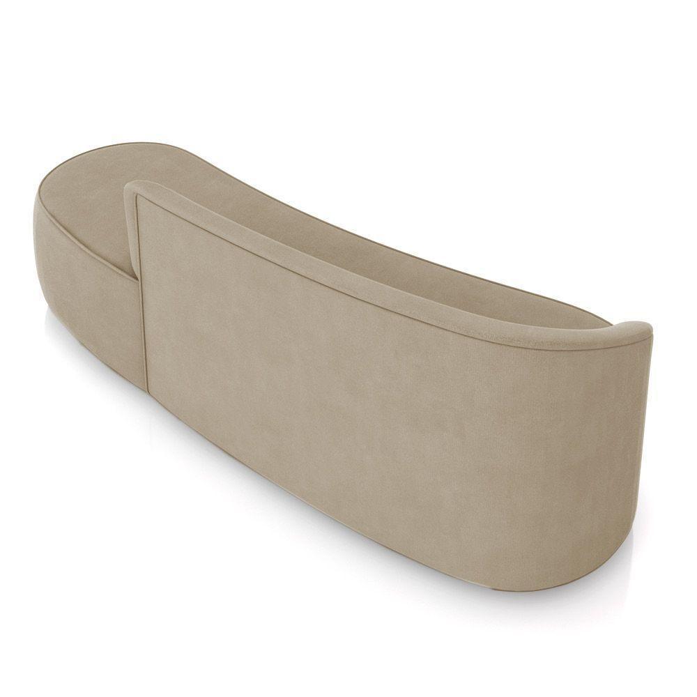 Sofá 4 Lugares Orgânico 220 Cm Morgan Suede Marrom Rato D03 - D'rossi - 8