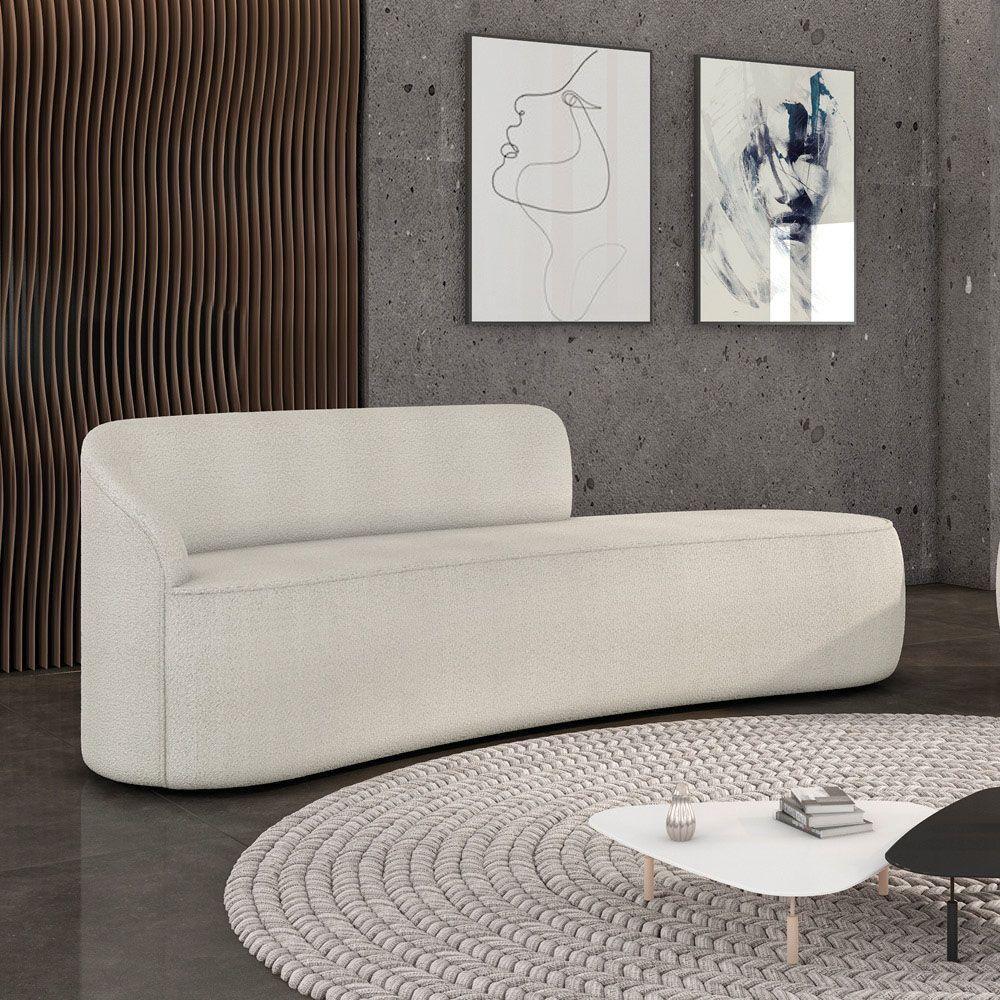 Sofá 4 Lugares Orgânico 220 Cm Morgan Bouclê Off White D03 - D'rossi - 2