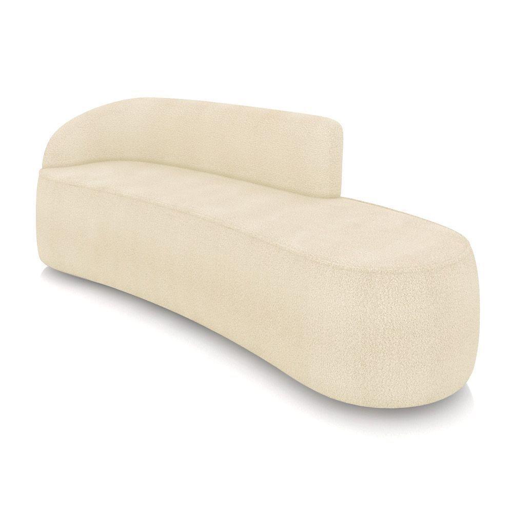 Sofá 4 Lugares Orgânico 220 Cm Morgan Bouclê Bege D03 - D'rossi - 1