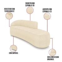 Sofá 4 Lugares Orgânico 220 Cm Morgan Bouclê Bege D03 - D'rossi - 3