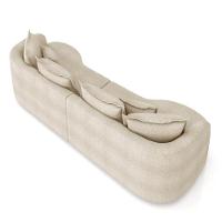 Sofá 3 Lugares Orgânico Living 210cm Mersa Bouclê Creme K01 - D'rossi - 7